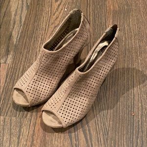 Madden girl tan perforated booties